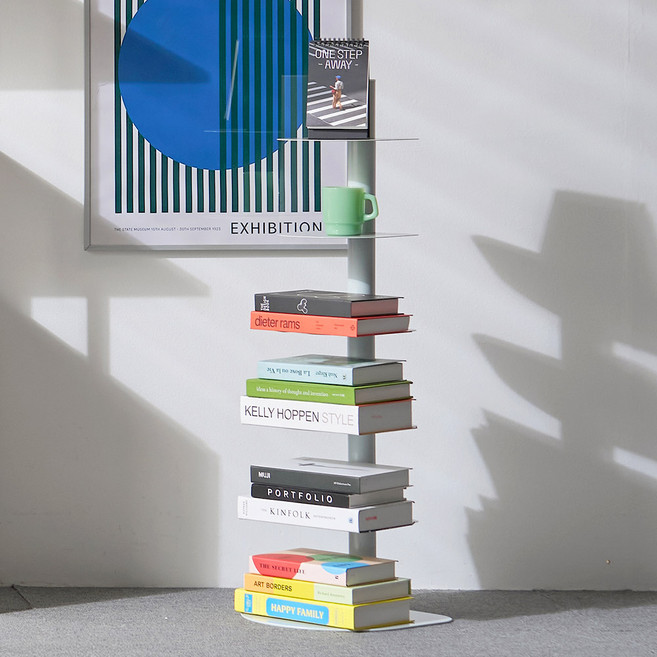 필웰 슬릿 스탠딩 북 선반 1200, 그레이, 6단