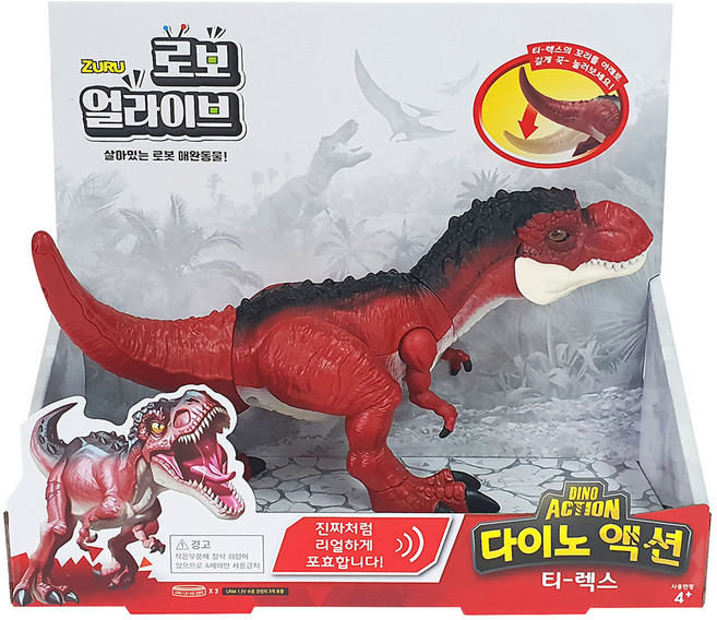 주루 로보 다이노 액션 티 렉스 완구, 빨강 외, 1개