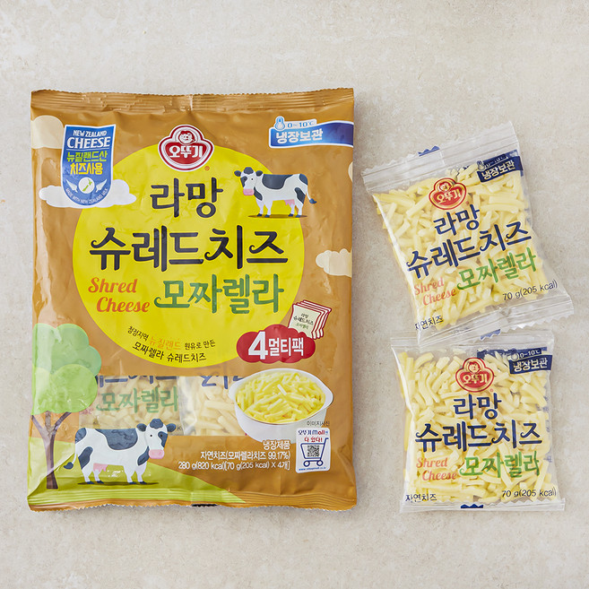 라망 슈레드 치즈 모짜렐라, 70g, 4개입, 1개