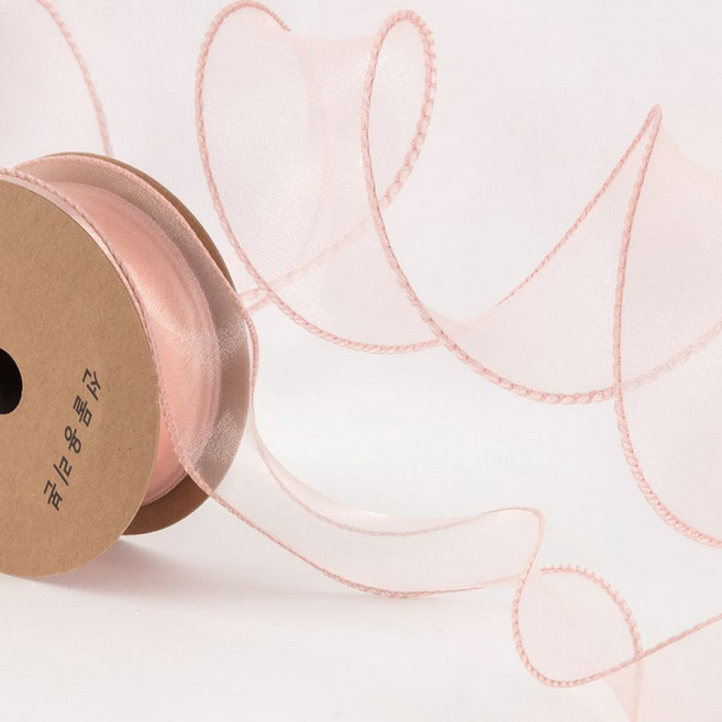 joyparty 雪紡紗歐根紗緞帶 40mm, 1個, 9m, 玫瑰金