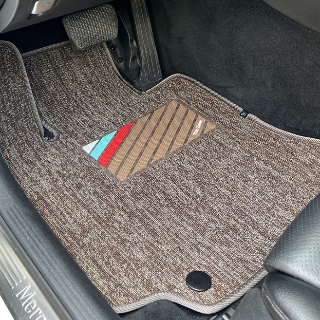 더존 차량용 뉴 코일 카매트 3종 세트, 쌍용 렉스턴스포츠 칸, 브라운(YE-28)