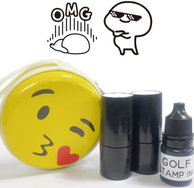 애플 골프공 스탬프 세트, BLACK C, 1세트