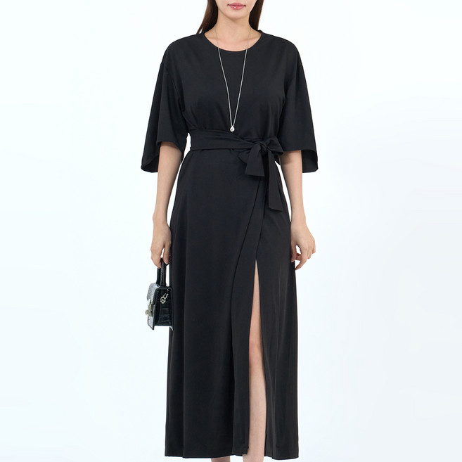 엘쏘 여성용 격식 오피스 하객룩 원피스 + 끈 세트