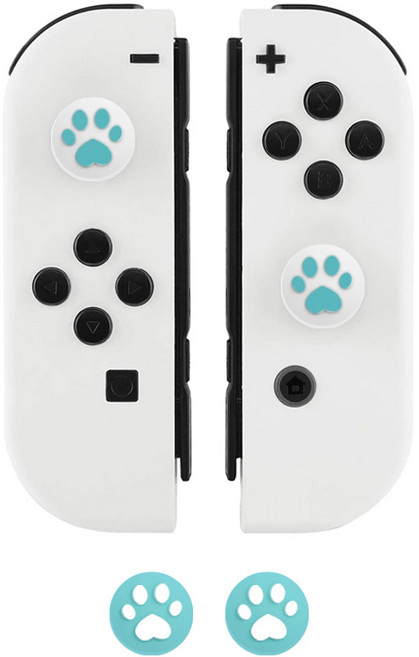 긱쉐어 닌텐도 스위치 OLED 호환 조이콘 스틱 캡 아쿠아스카이 세트, 1세트