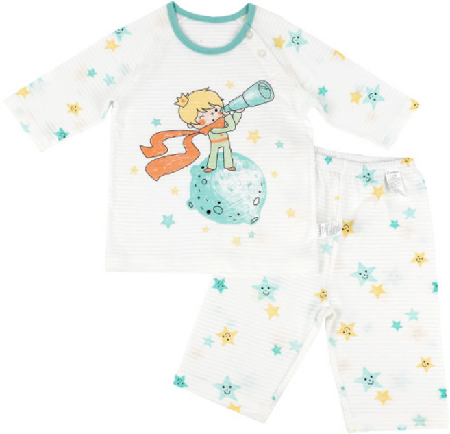 Maykids 童款緹花2件式7分袖套裝 小王子款