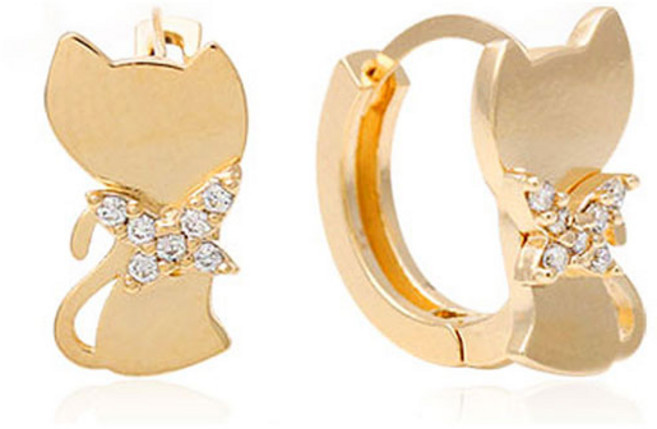 미니아트 여성용 14K 골드핀 로캣 펀치 귀걸이 MS468