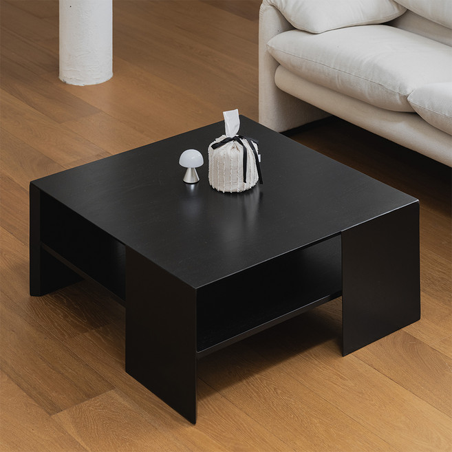 헤즈로 엘림 900 원목 거실 테이블 방문설치, 블랙