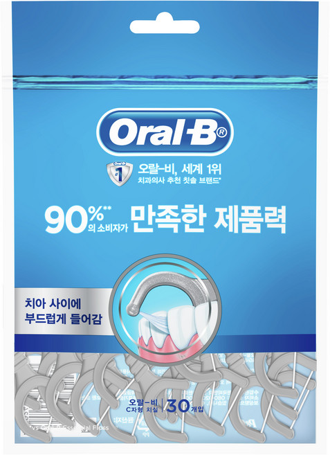 Oral-B 歐樂B C型牙線棒, 30支, 1包