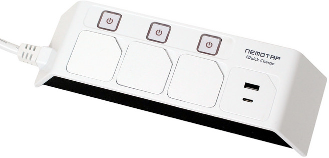 네모탭 고속충전 일반 3구 C타입 SY-NA3 USB CT-2, 3m, 모던화이트, 1개