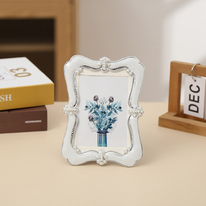 루벤코 아크릴 프레임 액자 웨딩 사진 장식, 1개, 은백색