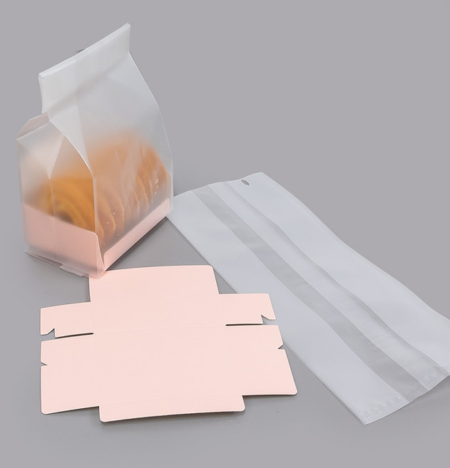 제이팩토리 반투명 베이킹 쿠키봉투 + 받침 포장 세트, 100개입, 1세트