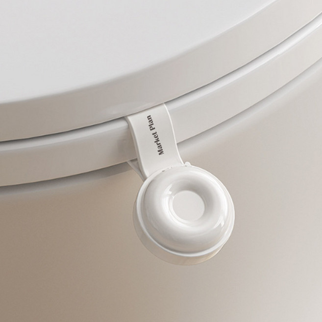 마켓플랜 위생 다용도 변기 실리콘 손잡이 클립 버클형, 화이트