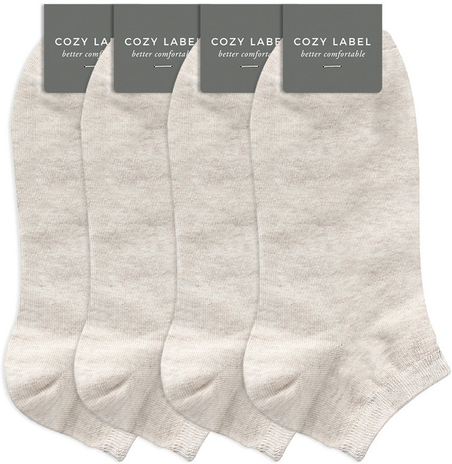코지라벨 남성용 사계절 신기 좋은 컬러 무지 발목 양말 4켤레 세트