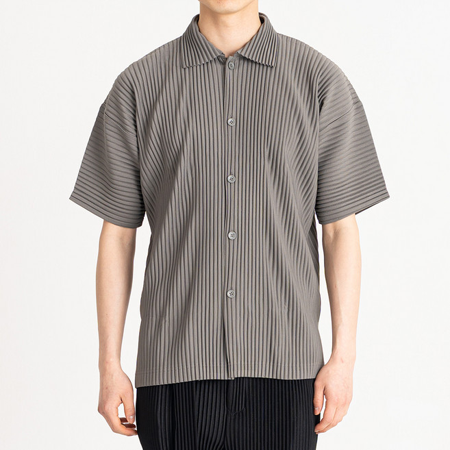 킨록바이킨록앤더슨 남성용 플리츠 카라 반팔 티셔츠
