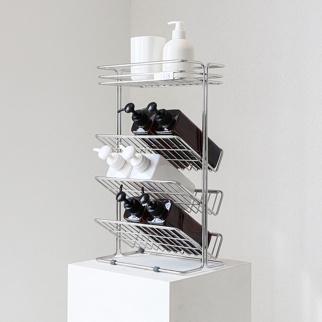 로긴 프리미엄 올스텐 샴푸정리대, 실버, 1개