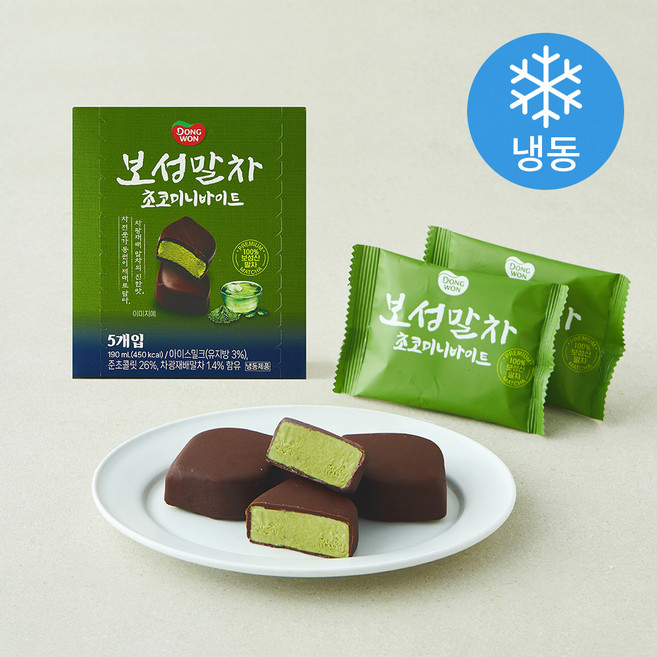 동원 보성 말차 초코 미니바이트 (냉동), 1개, 5개입, 38ml
