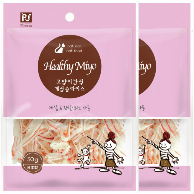 굿데이 헬씨미요 고양이 간식, 게살슬라이스, 50g, 2개