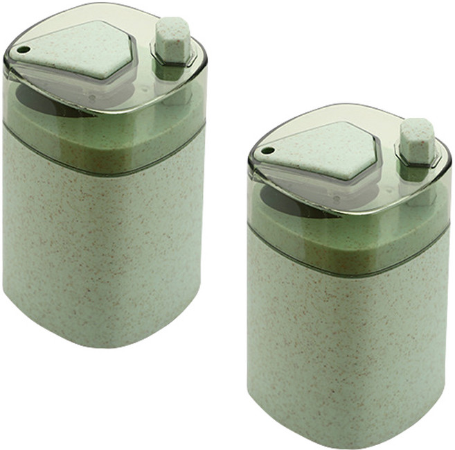 구디푸디 원터치 자동 이쑤시개통, 그린, 2개