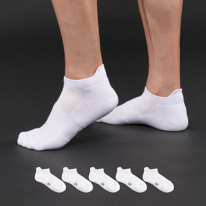 삭피엔스 남성용 데오프리 에어 쿠션 썸머 스포츠 발냄새 소취 심리스 발목 양말 5켤레