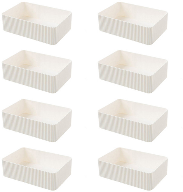 더자카 다용도 심플 소품정리함, 8개, 화이트