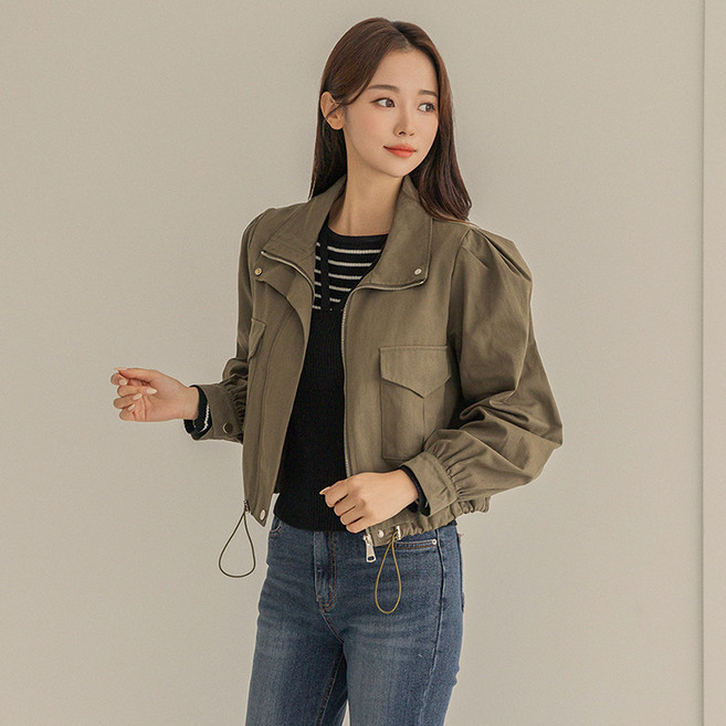 BURU N JUDY 女款口袋泡泡袖短版夾克 OQIJK503B