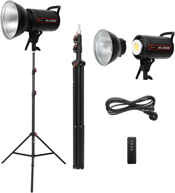 대한 자연광 지속광 조명 스튜디오 방송 사진 촬영 인공 햇빛 LED 썬빔라이트 80W + 슈퍼스탠드 삼각대, KIT-80W03, 1세트