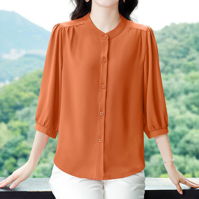 퀸이즈 여성용 소매벌룬 포인트 셔링 블라우스