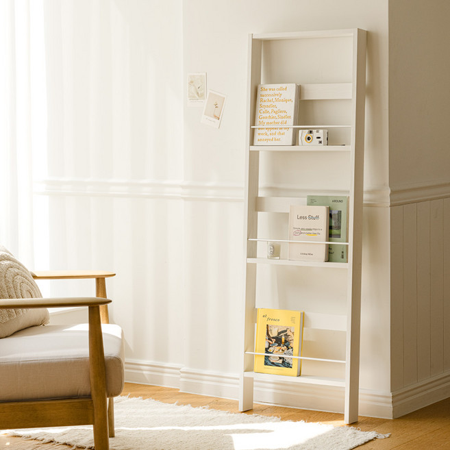 우드레이 볼드 매거진 랙, 화이트, 3단