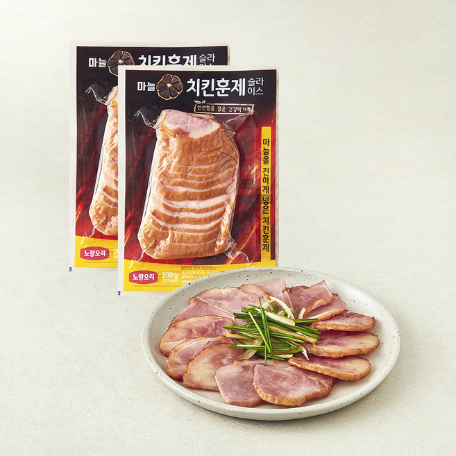 노랑오리 마늘치킨훈제, 200g, 2개