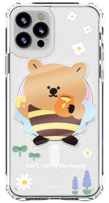 트라이코지 꿀벌 쿼카 젤하드 맥세이프 휴대폰 케이스 + 맥세이프톡 세트