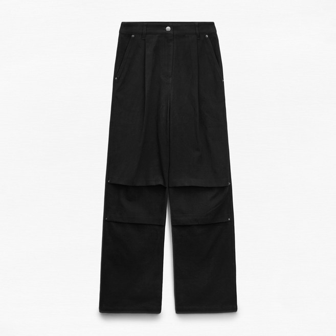 미쏘 여성용 코튼 턱 와이드 팬츠