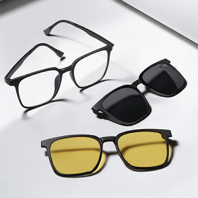 맵시 자석형 탈부착 시저 플립 편광 선글라스 안경 세트