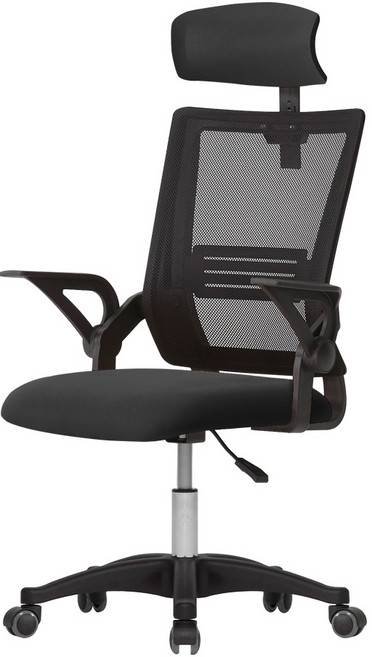 다니카 팔걸이 접이식 헤드형 메쉬의자 GMHD-127, 블랙