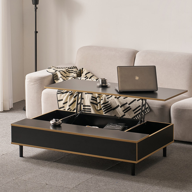 웰퍼니쳐 업네스 광폭 리프트업 테이블 1200 방문설치, 블랙 리프