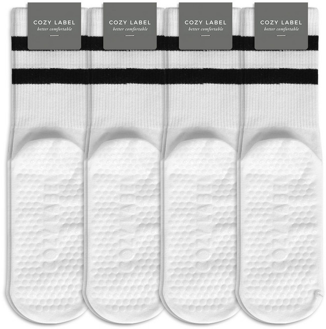 코지라벨 여성용 논슬립 더블링글 필라테스 스포츠양말 4켤레