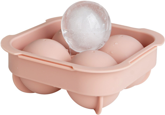 실리가든 실리콘 얼음틀 원형 4구 빅볼파스텔, 피치핑크, 1개