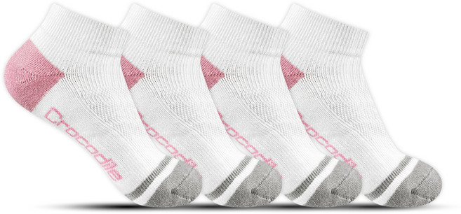 크로커다일 여성용 스포츠 쿠션 캘리 스니커즈 양말 CD211 4족, WHPK, 1세트
