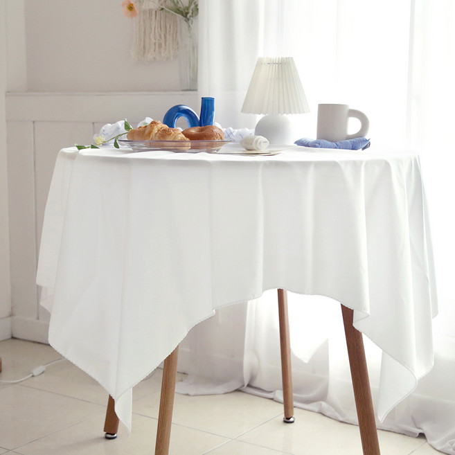 까사베르데 위드 핀코트 식탁보, 화이트, S(90 x 90 cm), 1개