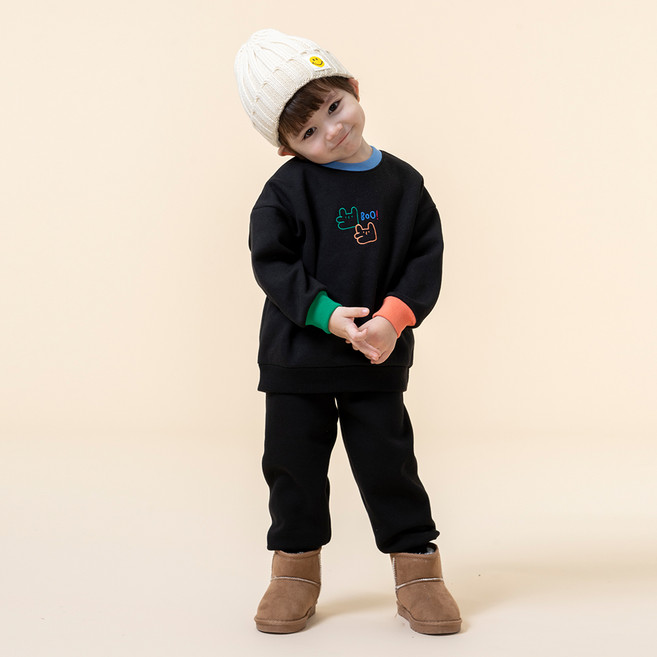 KIDSCOMO 兒童刷毛Boo Boo上下衣套裝