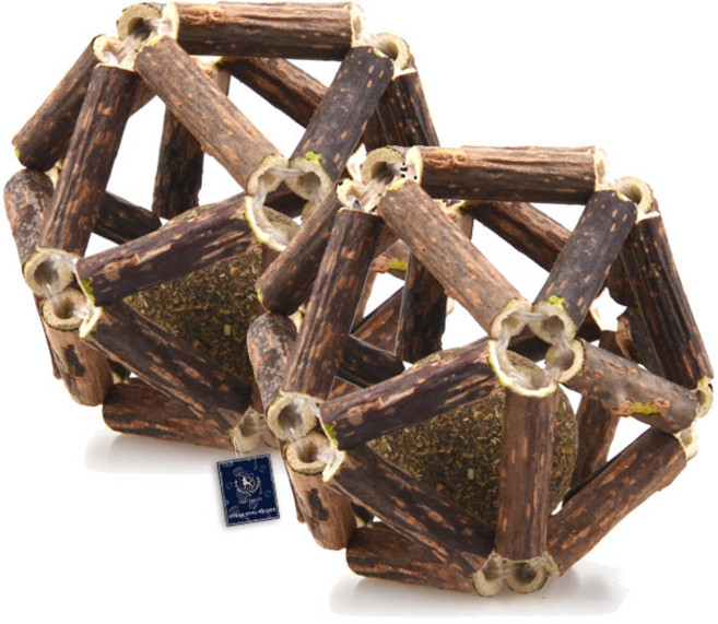 딩동펫 고양이 마따따비 삼각볼 2종 세트, 혼합색상, 1세트