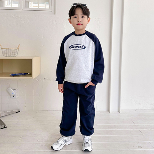 아도르베베 아동용 인스배색 상하의 세트