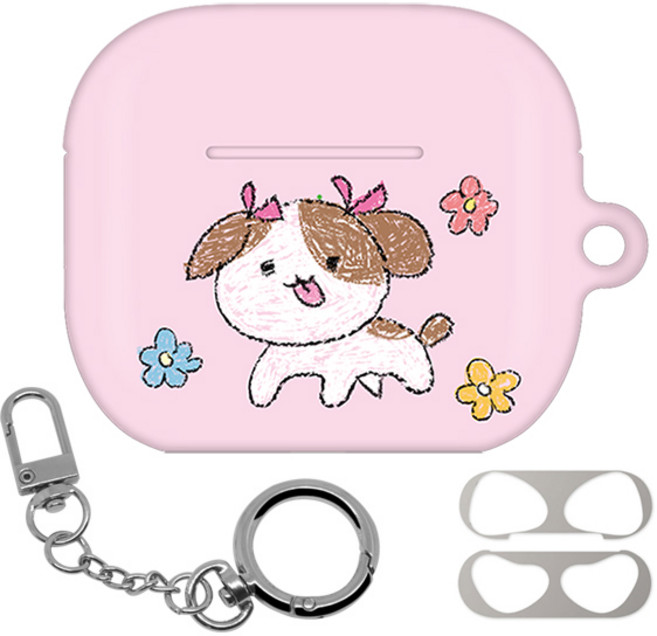 몬드몬드 에어팟 3세대 하드 케이스 + 철가루 방지 스티커 + 키링 세트, 크레용 애니멀크레용, 1개