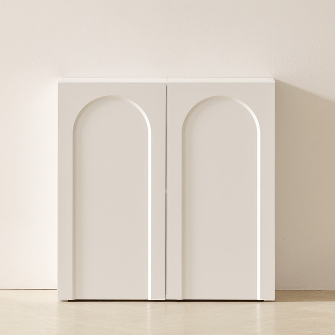 룸앤디 모어 아치형 높은 다용도 슬림 반타원 수납장 800 방문설치, 화이트