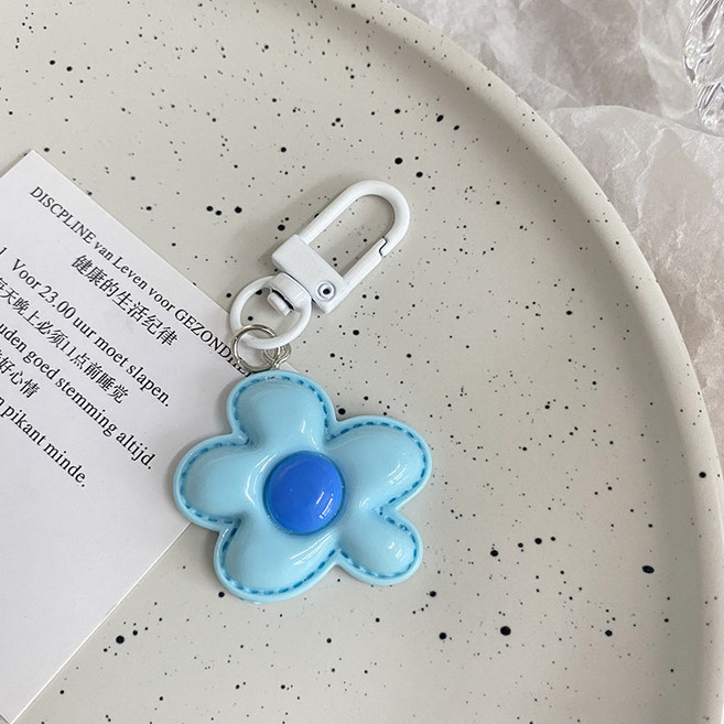 도림 데이지꽃 미니 자동차 키링, 1개, 블루