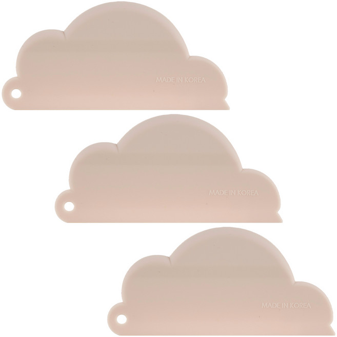 플라이토 실리콘 클라우드 미니 스퀴지 15cm, 아이보리, 3개