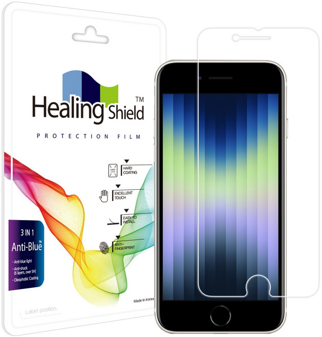 힐링쉴드 블루라이트차단 휴대폰 액정보호필름 2p, 1개