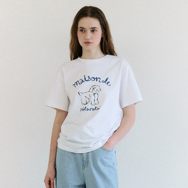 로라로라 여성용 MAISON ROLA PUPPY FRIENDS T-SHIRT