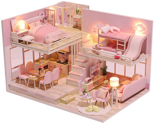 꼬미딜 DIY 미니어처하우스 2020-46 스위트 하트 + 제작도구, 혼합색상, 1개