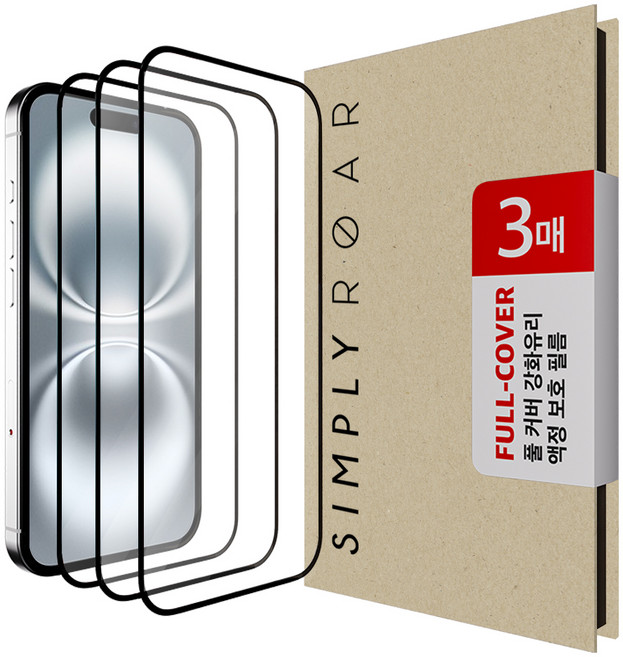 심플리로어 풀커버 강화유리 액정보호필름 3p 세트, 1세트
