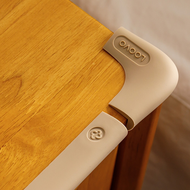 루보 실리콘 모서리 가드 코너 보호대 일자형, 베이지, 2개